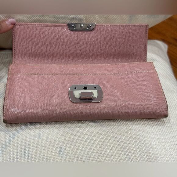 Prada Saffiano Leather Blush Pink Women's Continental Wallet with COA - Picture 8 of 16